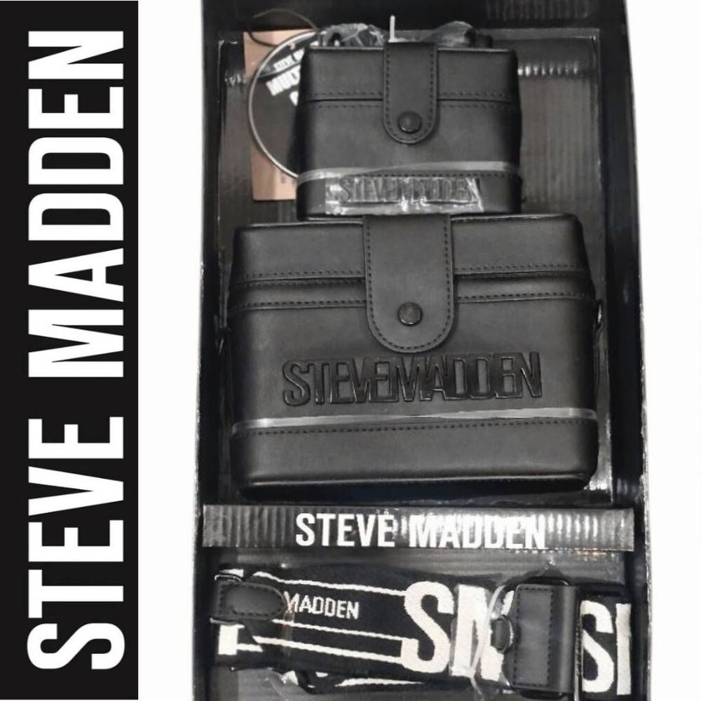 Steve Madden Black Mini Bag‎ Multi-Piece Goft Set- Black